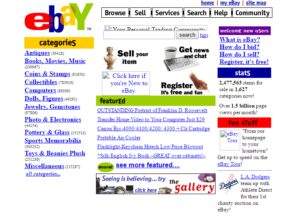 Ver pÃ¡ginas webs antiguas - Ebay aÃ±o 1990