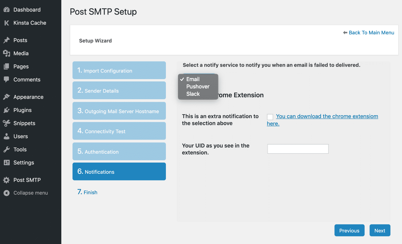 Enviar una notificación por correo electrónico SMTP
