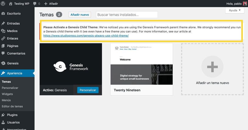 Análisis del framework WordPress 4 Genesis Marco de Génesis 04