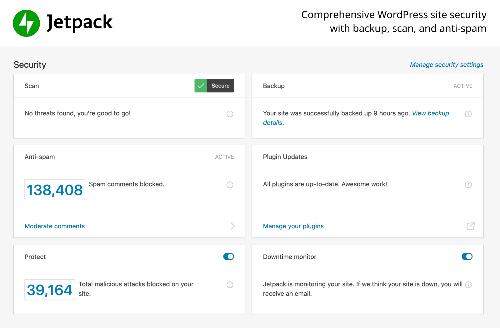 Complemento Jetpack para WordPress