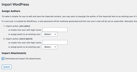 Ver configuración de importación