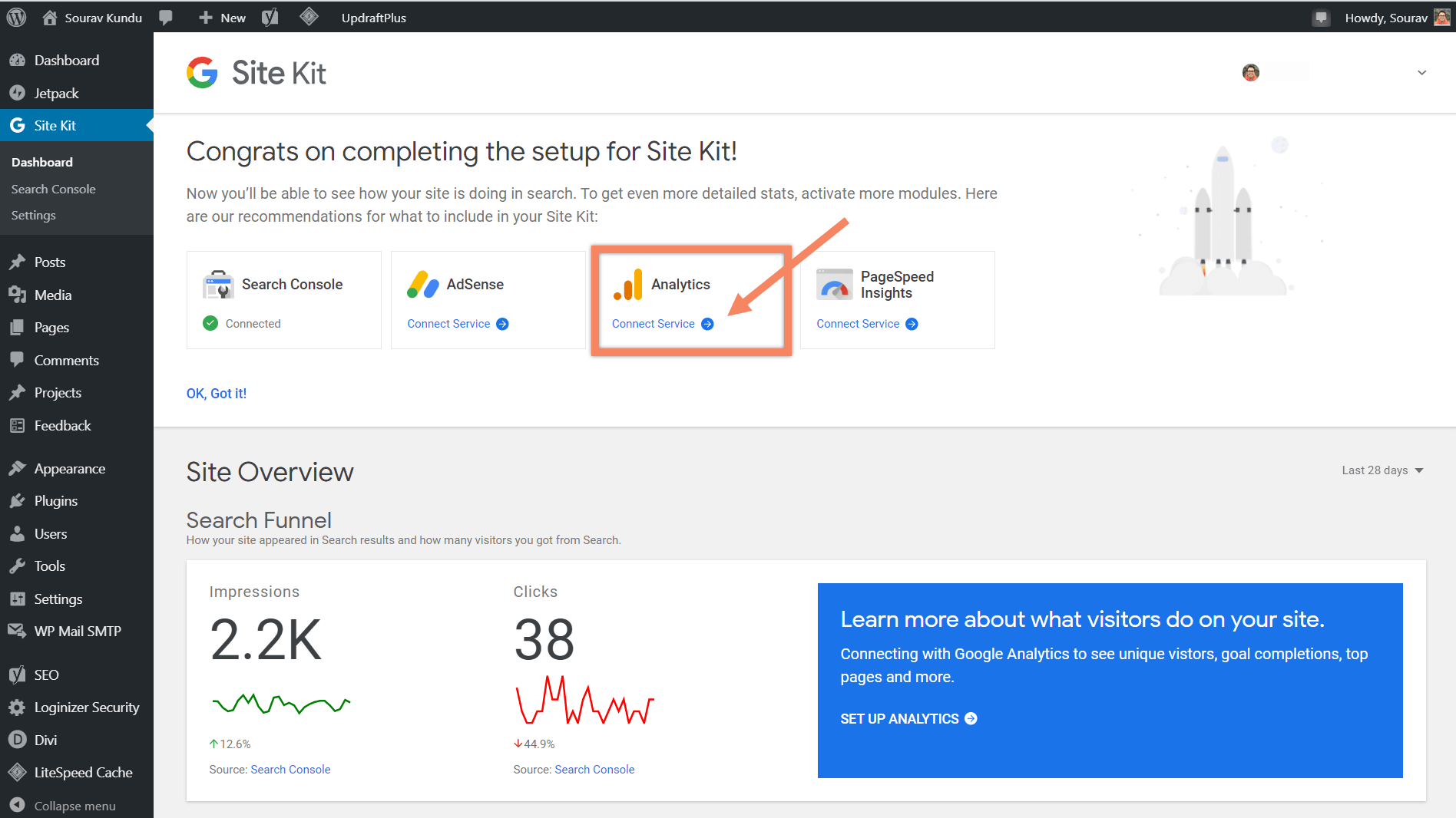 Cómo conectar Google Site Kit y Google Analytics 0