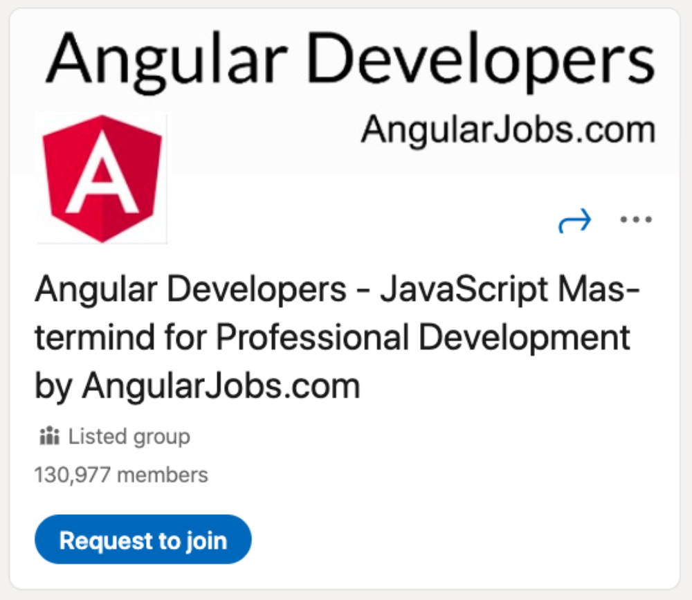 Angular Developers LinkedIn Group para diseñadores y desarrolladores