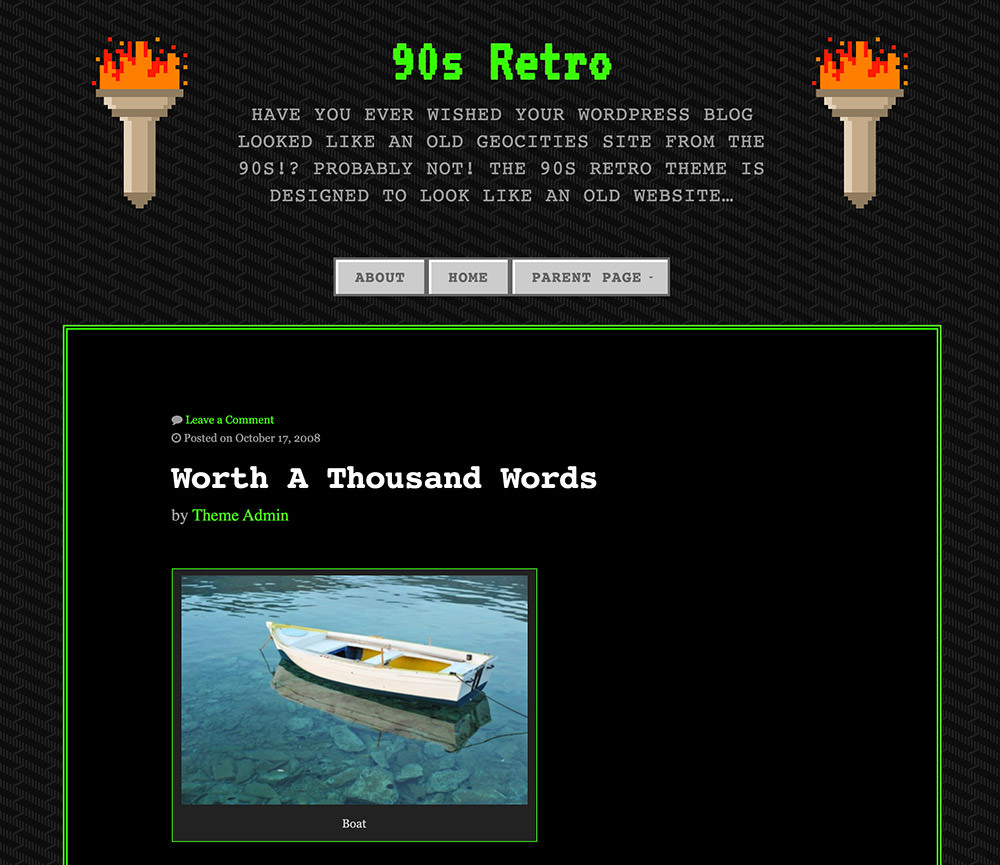 Tema vintage de WordPress de los 90's