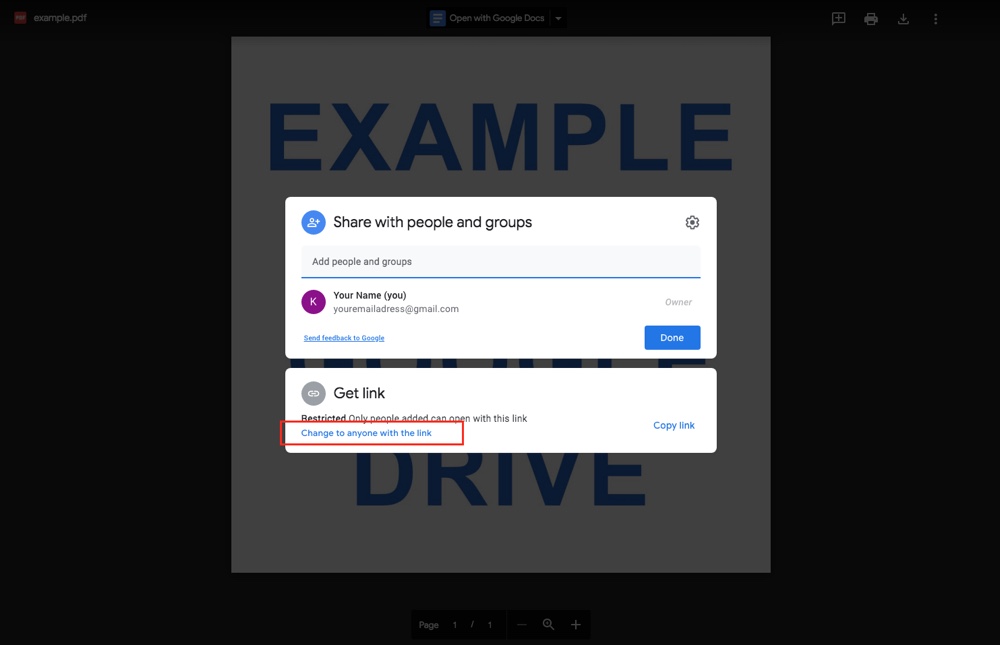 Google Drive: configuración para compartir