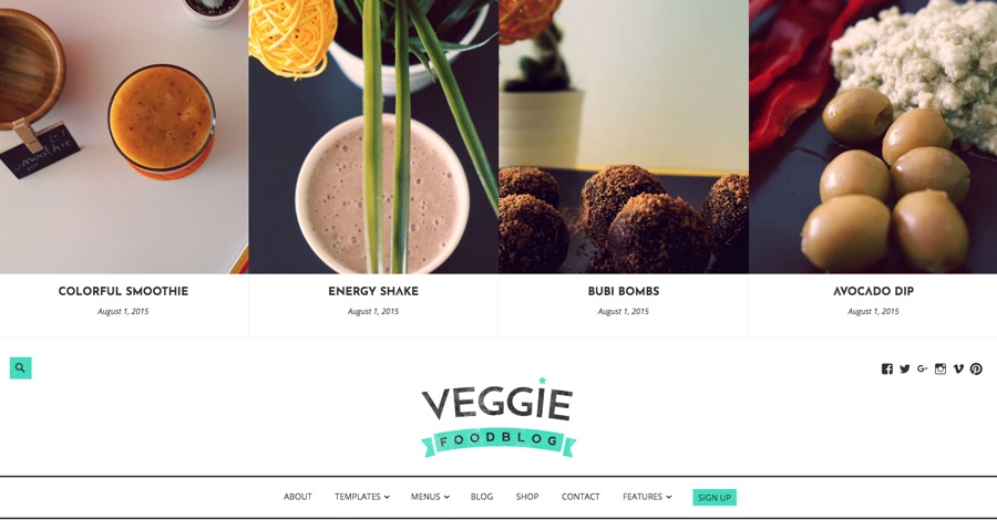 Tema WordPress para blogs de comida vegetariana.