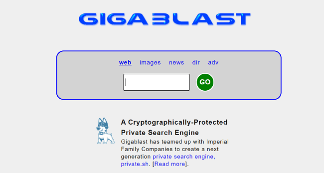 Captura de pantalla de Gigablast