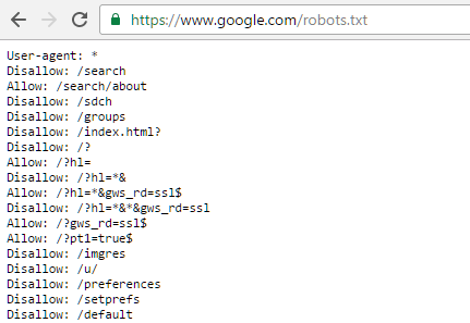 Archivo Google Robots.txt