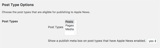 Tipo para publicar WordPress desde Apple News
