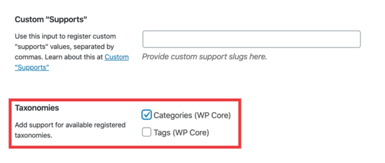 Habilitar categorías para el tipo de publicación personalizada de WordPress
