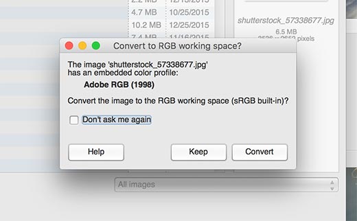 Detección y asistencia de GIMP para color oculto y espacio de color