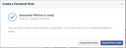 Facebook Pixel aparecerá en la lista para su instalación