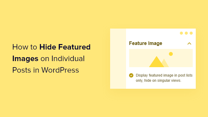 How to hide featured images on individual posts in WordPress