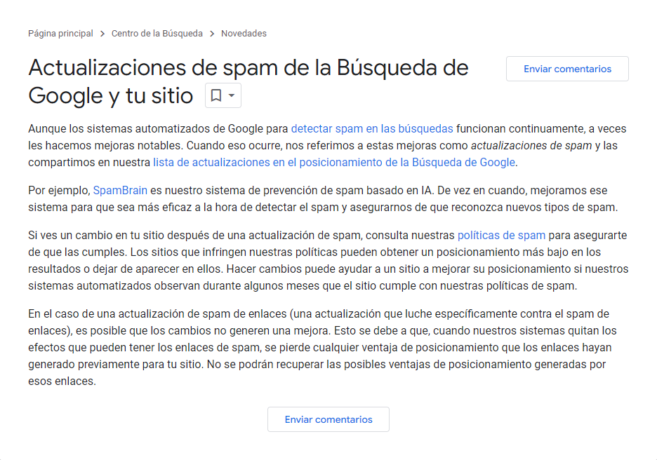 Actualización de Spam en diciembre de 2022