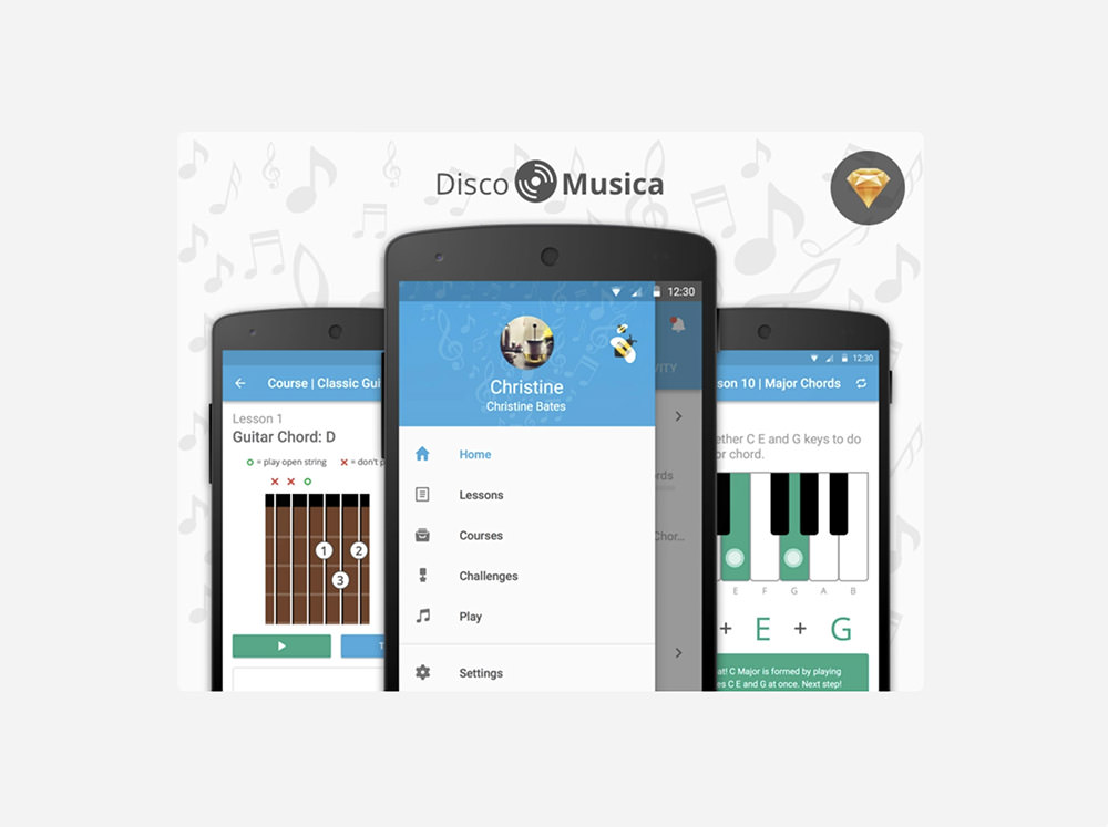 DiscoMusica - Kit de bocetos de interfaz de usuario gratuito