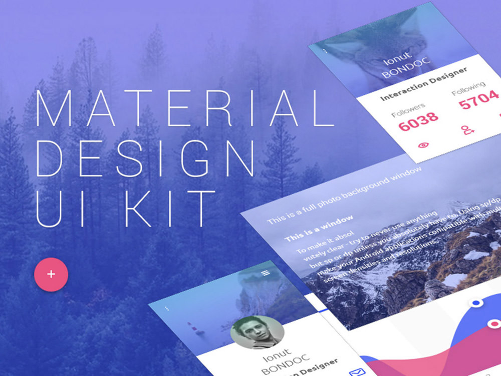 Kit de interfaz de usuario de diseño de materiales gratuito