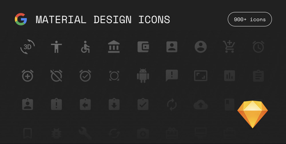 Iconos de materiales de Google para Sketch