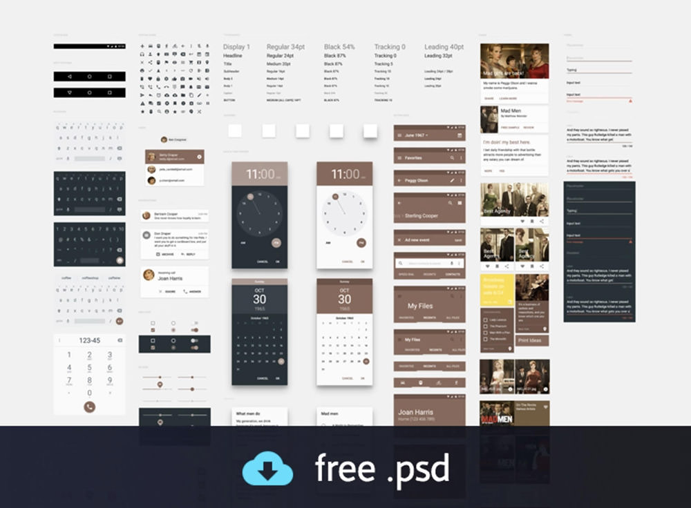 Kit de interfaz de usuario de diseño de materiales gratuito